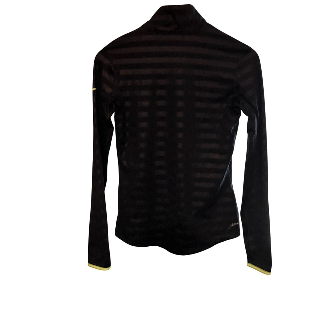 Nike Pro Warm Half Zip Long Sleeve Top Athletic Shirt Striped Black Yellow - Picture 7 of 7